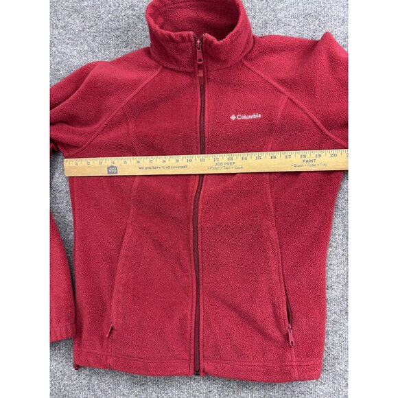 Columbia Jacket Womens M Red Benton Springs Fleece Full Zip Hiking Outdoor - Picture 3 of 6